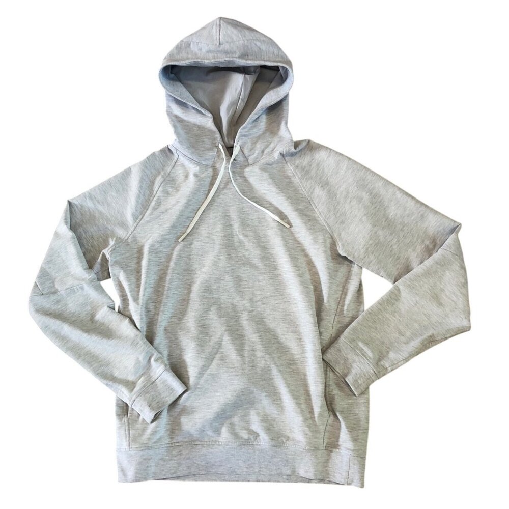 Lululemon City Sweat Pullover Hoodie Mens Light Gray Drawstring Hood Med/Large